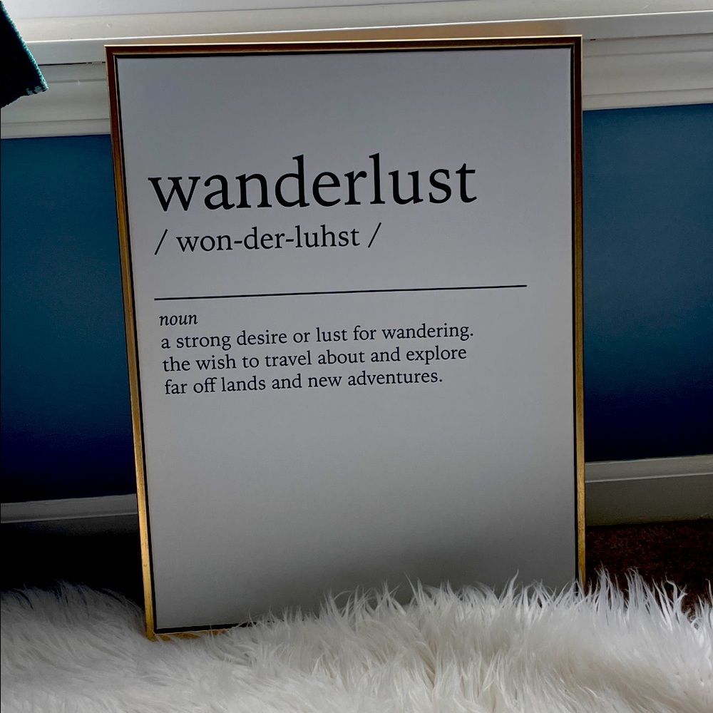 NWT Wanderlust  canvas framed wall art